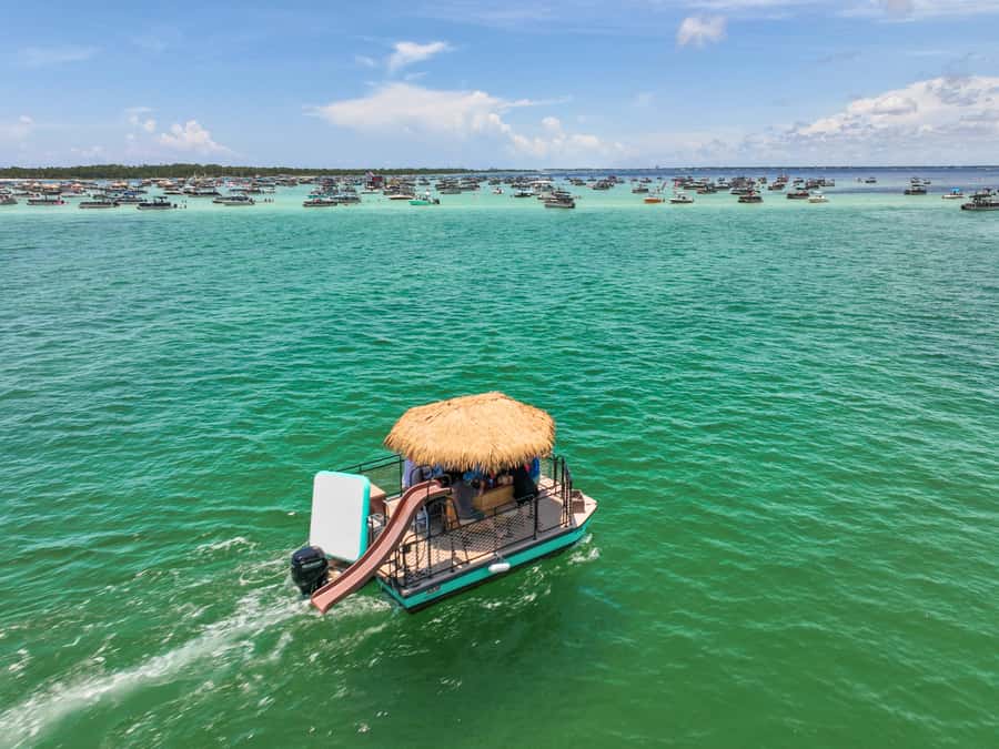 Destin: Tiki Pub Crab Island Sandbar Cruise with Waterslide - Why the small group changes the experience