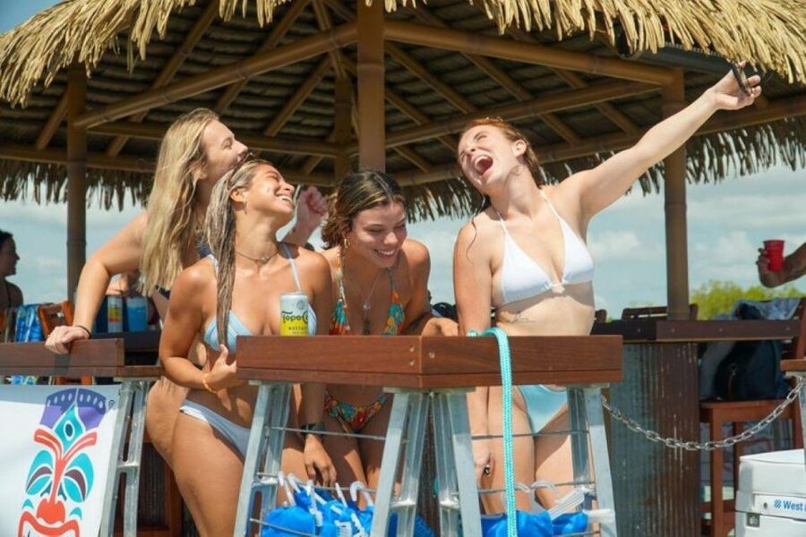 Fort Myers Beach: Adults only BYOB Tiki Pub Daytime Cruise - Dolphins, manatees, and wildlife luck