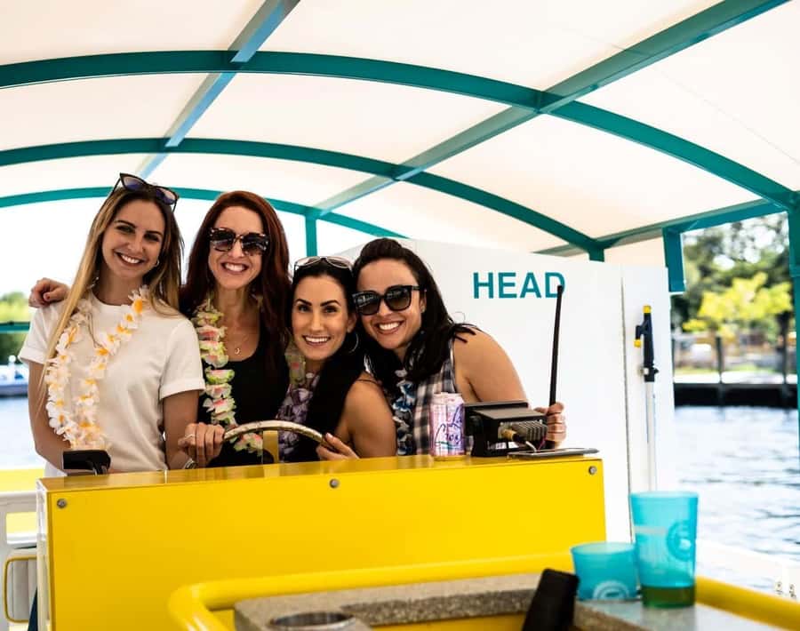 Mission Bay San Diego: Paddle Pub Party Cruise - Pedal stations, dance space, and waterfront views